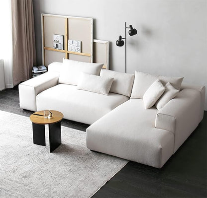 Acanva Modern Oversized Modular L Shaped Sectional Sofa Set for Living Room, Minimalist Style Comfy 4-Seat Corner Couch, Right Chaise, Wool-Like