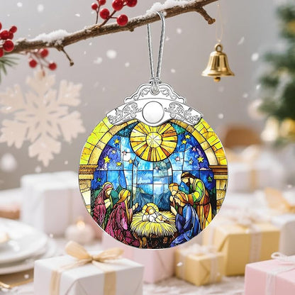 Christmas Ornament, Christmas Tree Decor, Christian Ornament, Nativity Scene, Religious Home Decor, Christian Gifts, Religious Gifts, Gift Exchange, Gift Idea - Pattern F