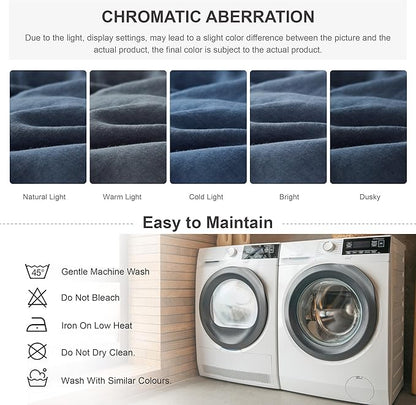 Simple&Opulence 100% Linen Duvet Cover Set, 3 PCS Classic Blue Duvet Cover Queen Size, Breathable Soft Comfy Linen Bedding Comforter Cover with 2 Pillowcases(Classic Blue, 88"x92")