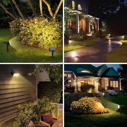 WELALO Solar Spot Lights Outdoor, [6 Pack/65 LED/3 Modes] Solar Landscape Spotlights, Solar Powered Security Lights, IP68 Waterproof Wall Lights for Outsides Walkway Yard Garden Driveway(Warm White)