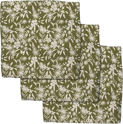 GEOMETRY Fall Dish Towels Quick Dry Premium with Geoweave 3 Pack Leafy Luxe 10x10