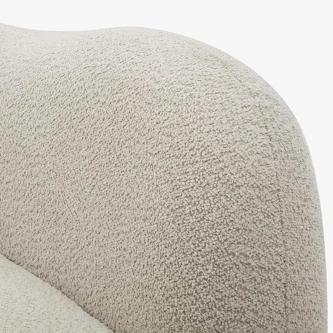 128" Luxury Curved Sectional Sofa with Ottoman, 6-Seater Boucle Couch Cloud Like Modular Sofa, Curved Sofas for Living Room, Luxury Couches with Butterfly Backrest Pillows (Beige)