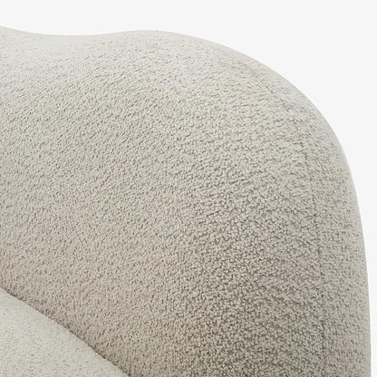 128" Luxury Curved Sectional Sofa with Ottoman, 6-Seater Boucle Couch Cloud Like Modular Sofa, Curved Sofas for Living Room, Luxury Couches with Butterfly Backrest Pillows (Beige)