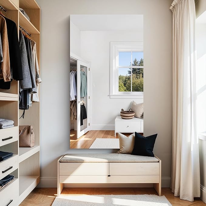 KOCUUY Large Frameless Mirror, 55x30 Inch Rectangle Bathroom Vanity Mirror for Over Sink, Upgraded Shatterproof Unframed Design for Bedroom, Living Room, Entryway