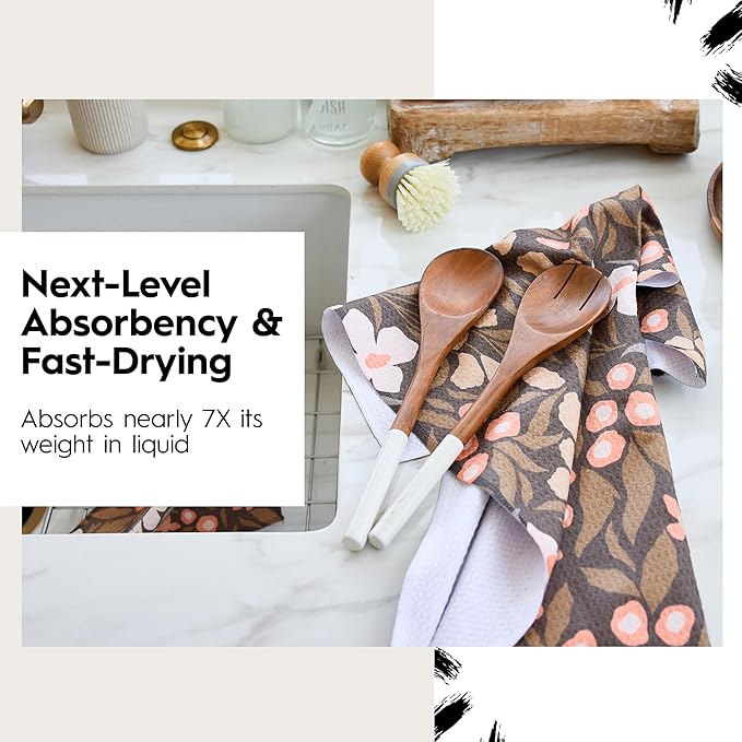 GEOMETRY Fall Kitchen Towels Quick Dry Microfiber Fall Dish Towels Premium Quick Dry Towel Fall Delight 2 Pack Set