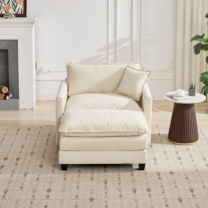 SoarFlash Chenille Sectional Middle Position Sofa, Beige