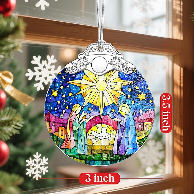 Christmas Ornament, Christmas Tree Decor, Christian Ornament, Nativity Scene, Religious Home Decor, Christian Gifts, Religious Gifts, Gift Exchange, Gift Idea - Pattern B