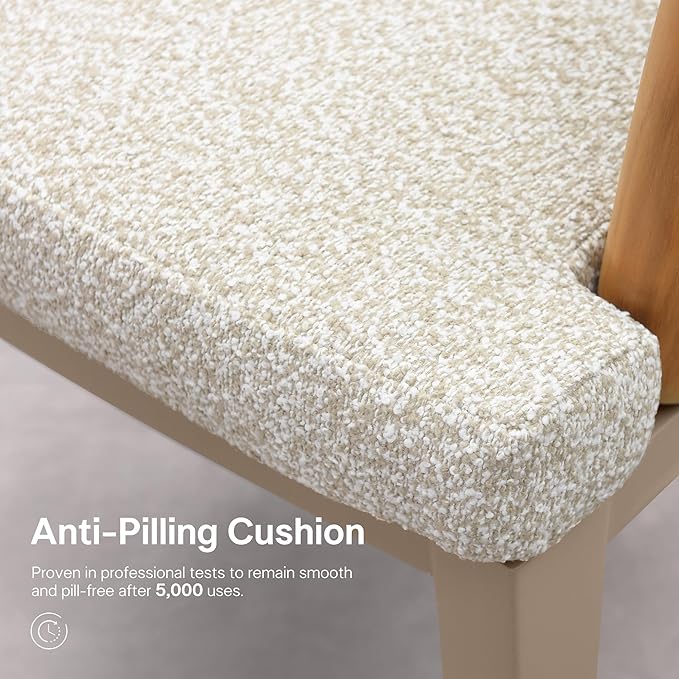 PURPLE LEAF Outdoor Dining Table Set of 7, Aluminum Outdoor Patio Table and Chairs Set with Olefin Cushions, Patio Furniture Set for Garden or Deck, Beige