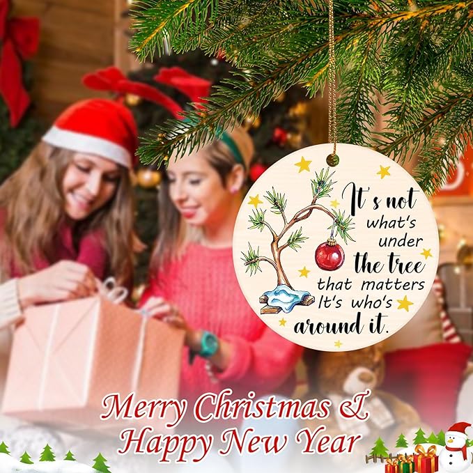 Christmas Tree Ornaments, Funny Christmas Ornaments 2025, Ceramic Christmas Tree Ornaments for Family Friends, Cute Holiday Hanging Decor, Sentimental Xmas Gift Keepsake