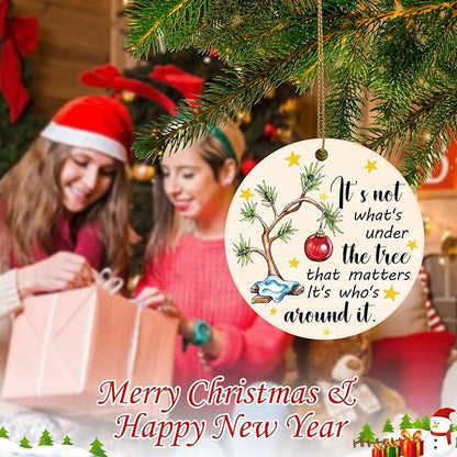 Christmas Tree Ornaments, Funny Christmas Ornaments 2025, Ceramic Christmas Tree Ornaments for Family Friends, Cute Holiday Hanging Decor, Sentimental Xmas Gift Keepsake