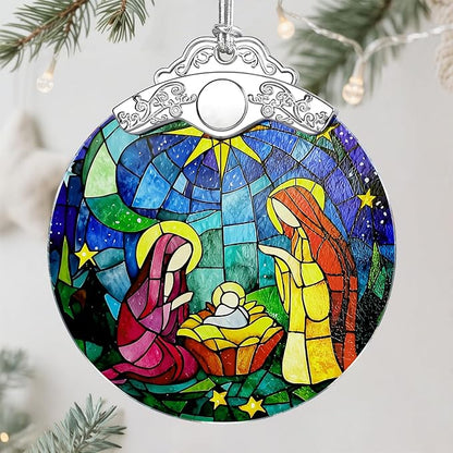 Christmas Ornament, Christmas Tree Decor, Christian Ornament, Nativity Scene, Religious Home Decor, Christian Gifts, Religious Gifts, Gift Exchange, Gift Idea - Pattern C