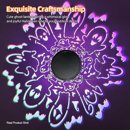 Solar Halloween Lights Outdoor Ghost Decorations - Spooky Metal Solar Lanterns Outdoor Waterproof for Patio, Yard, Home Decor and Party Favors, Fun Halloween Gifts for Kids & Women