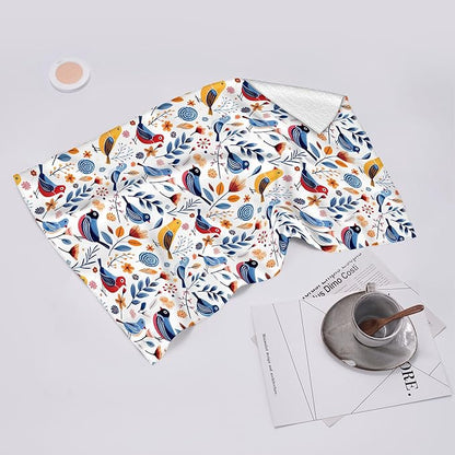 Floral Birds Kitchen Towels Set of 2 Absorbent Spring Summer Dish Towels Farmhouse Tabletop Decor Birds