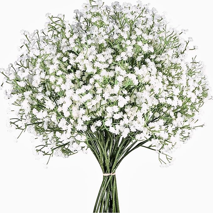 Babys Breath Artificial Flowers,6 Pcs Gypsophila Real Touch Flowers for Wedding Party Home Garden Decoration