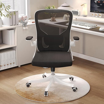 Ergonomic Office Chair, High-Back Mesh Desk Chair with Adjustable Height, Lumbar Support, Flip-Up Armrests,headrest，and Swivel Rolling Design for Home and Office Use
