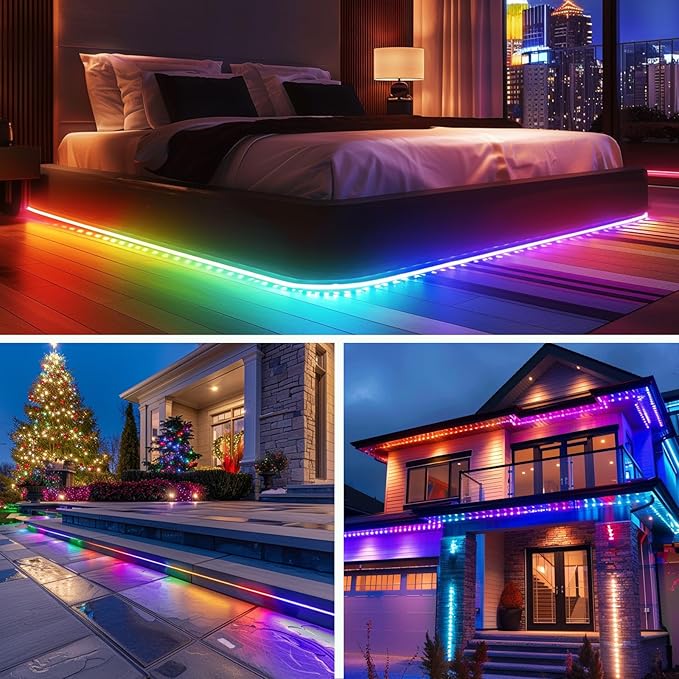 Solar Rope Lights 98FT Waterproof 300LEDs, Rechargeable Solar String Light with Remote Control,Outdoor Palm Tree Holiday Lights for Pathway Pool Patio Party Garden Yard Balcony (Multi Color)