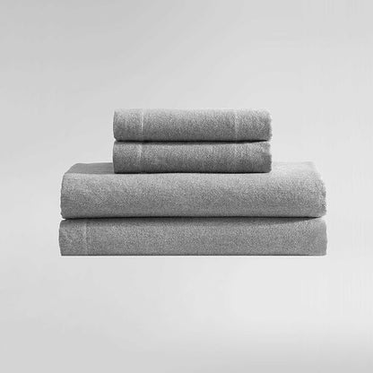 Calvin Klein - King Bed Sheets, Soft Melange Flannel Bedding Set with Deep Pockets, Oeko-TEX Certified (Melange Flannel Silver Grey, King)
