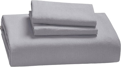 Bedsure Linen Duvet Cover Queen - Linen Cotton Blend Bedding Set, Soft & Cozy, 3 Pieces, 1 Duvet Cover 90x90 Inches and 2 Pillowcases, Silver Grey Color Cooling Bedding, Comforter Sold Separately