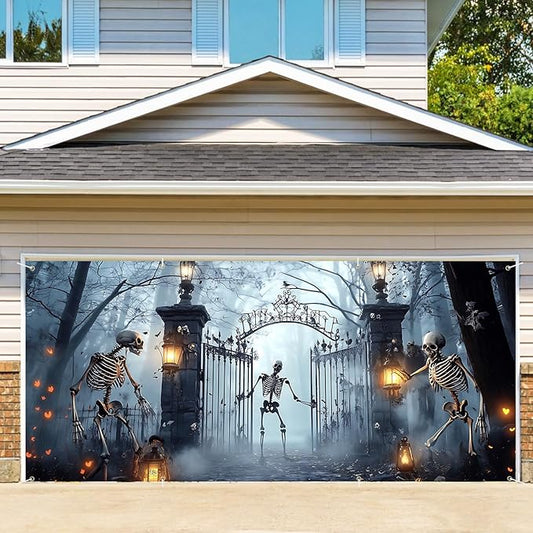 6 x 13 ft Halloween Garage Door Decorations Halloween decorations Witch Door Cover, Hanging Banner, Cauldron Backdrop Mural for Home, Outdoor, Indoor, Spooky Party, Wall, Window (Gates)