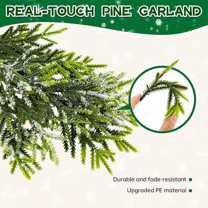 Bluesea 6FT Christmas Norfolk Pine Garland, Realistic Christmas Greenery Garland for Fireplace,Table, Stairs, Mantle, Window,Indoor Outdoor,Home,Holiday Decor（1 Pcs）