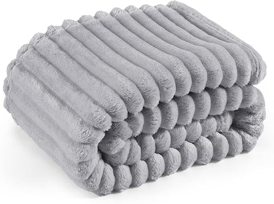 Bedsure GentleSoft Twin XL Blanket for Bed - Cozy Soft Blankets for Women, Cute Large Throws for Girls, Light Grey, 66x90 Inche