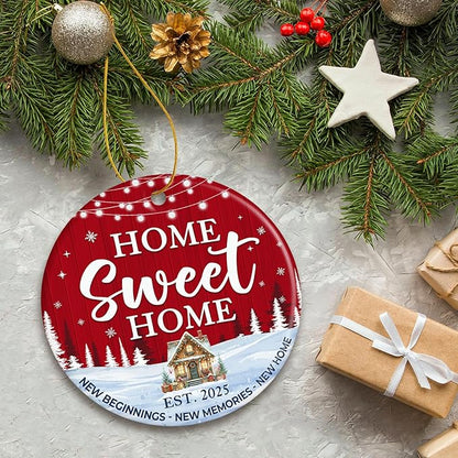 ZAGKOO New Home Ornament 2025, First House Ornament - New Home Gift Ideas - Best Housewarming Gifts 2025 - House Warming Gifts for Owners, Couples, Men, Women - Our First Christmas Ceramic Keepsake