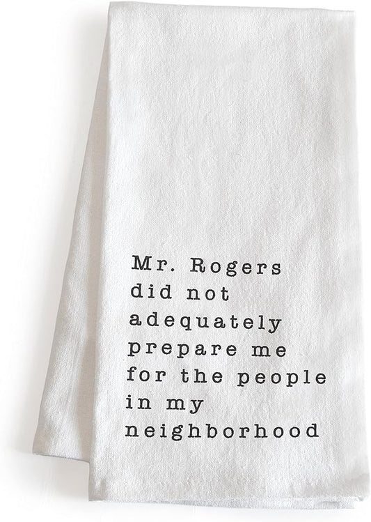 MAINEVENT Mr Rogers Funny Dish Towel Gift Kitchen Tea Towel 18x24
