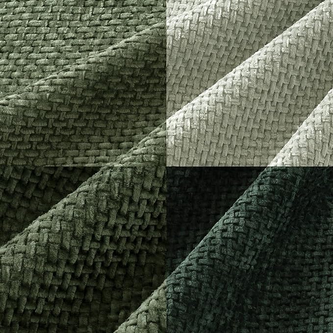 MIULEE Pack of 4 Christmas Throw Pillow Covers 18x18 Inch Green Soft Decorative Chenille Pillow Covers Farmhouse Accent Cushion Covers for Boho Home Decor Bedroom Living Room