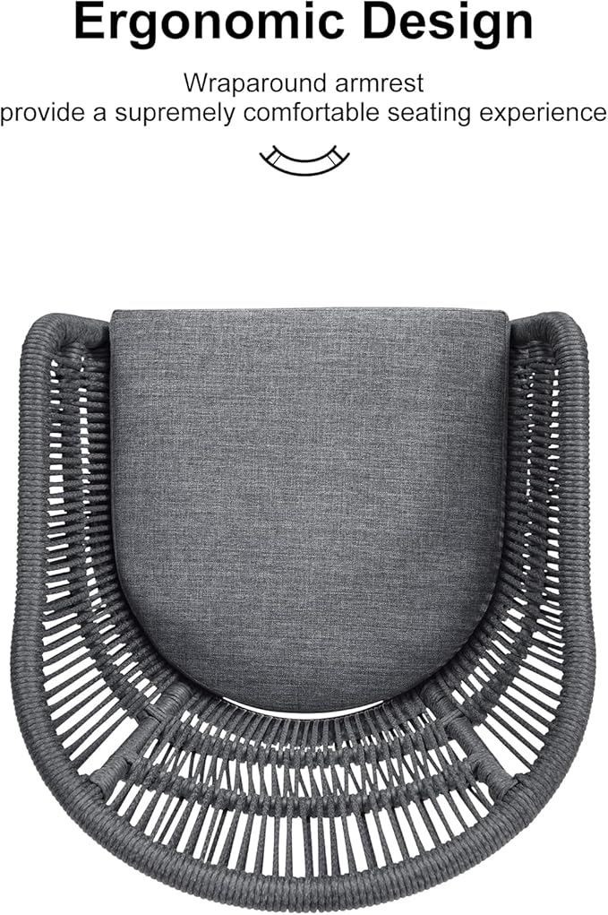 PURPLE LEAF 12 Pieces Patio Dining Set with Outdoor Aluminium Dining Table and Woven Chairs Modern Metal Furniture Cushions Sets for Garden Yard Indoor Decor Kitchen Gray