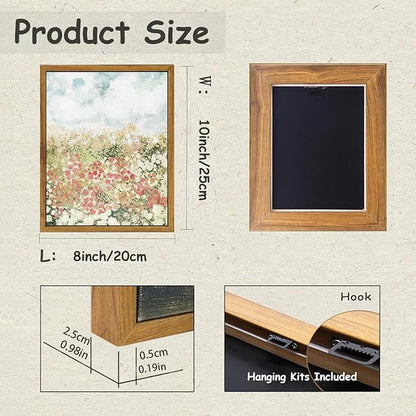 KBKBART Framed Wall Art for Bedroom Decor, Vintage Spring Flower Pictures Aesthetic, Farmhouse Wall Decor Meadow Floral Bathroom Canvas Oil Painting, Canvas Wall Art Summer Room Decor, Gifts for Friends or Family(8"x10")