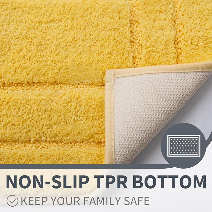 GRANNY SAYS Bathroom Rug Mat,36" x 24" Bath Mats for Bathroom Non-Slip, Super Soft and Water Absorbent, Microfiber Bath Rugs, Machine Wash Dry, Large Bath Rugs for Floor, Yellow