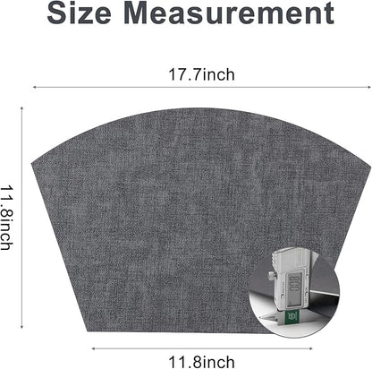 Homaxy Round Table Placemats Set of 6, Washable Wedge Shaped Faux Leather Table Mats, Wipeable Kitchen Dinner Place Mats for Indoor Outdoor, Dark Grey