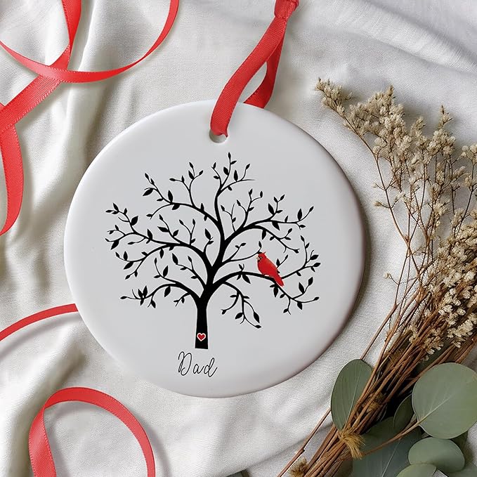 Memorial Cardinal Ornament Gift, Sympathy Gifts for Loss of Dad, in Loving Memory of Dad, Memorial Christmas Ornament Dad, Bereavement Gift, Loved One in Heaven