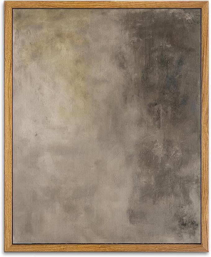 KBKBART Framed Neutral Wall Art, Earthy Abstract Canvas Oil Painting, Minimalist Textural Artwork Wall Decor, Neutral Gallery Art Prints for Bedroom Living Room, Gallery, Gifts for Friends or Family (8"x10")