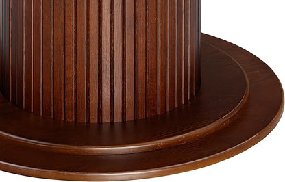 NTC Summit 47 Inch Modern Design, Round Dinner Table for Dining Room, Living Room Furniture, Effortless Assembly, Dark Walnut