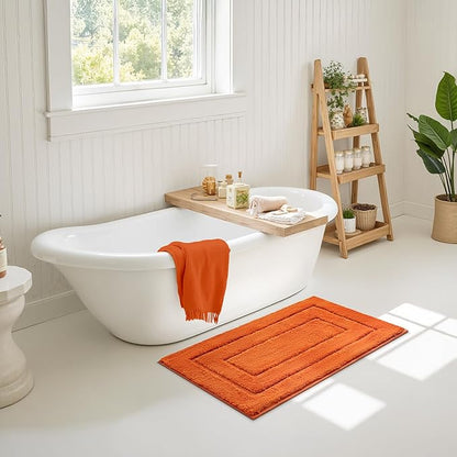GRANNY SAYS Bathroom Rugs Non Slip, 20" x 32", Bath Rugs for Bathroom Washable, Bath Mats for Floor, Microfiber Bath Mat for Tub, Absorbent Bath Rugs for Bath, Orange