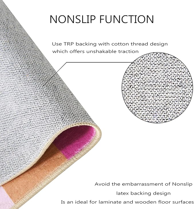 Multicolored Checkerboard Nursery Rug Washable Ultra Thin Retro Funky Aesthetic Cute 5x7 Area Rugs for Living Room Bedroom Kitchen Entryway Dorm, Pastel Colorful Checkered Geometric Carpet