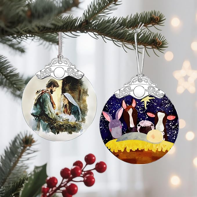 Nativity Ornament | Nativity Scene | Christmas Ornament | Christmas Decoration | Holiday Decor | Religious Gifts | Christian Gifts | Gift Exchange | Gift Idea - Pattern C