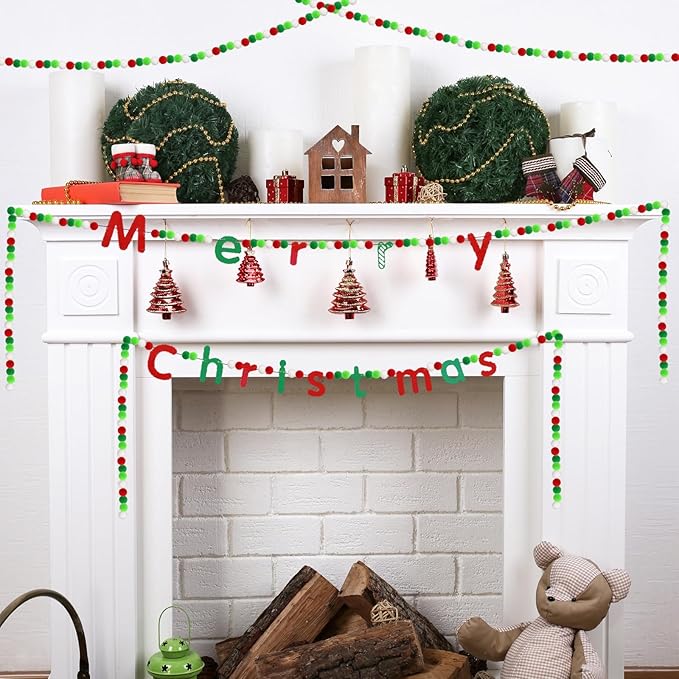 SEPGLITTER Christmas Pom Poms Balls, 1000 Pieces Red Light Green White Mini Pompoms for Crafts Making DIY Art Holiday Christmas Decorations Supplies (4 Colors, 1cm )