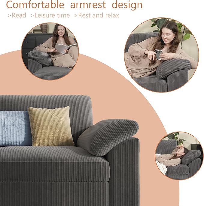 EASE MOOSE Modular Sectional Sofa,Oversized U Shape Sectional Couch with Ottoman,Wide Deep Modular Cloud Couch,Removable Cover