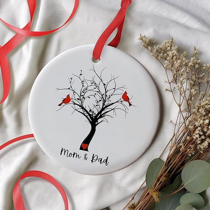 Cardinal Remembrance Ornament for Loss of Dad - Sympathy Christmas Tree Memorial Gift