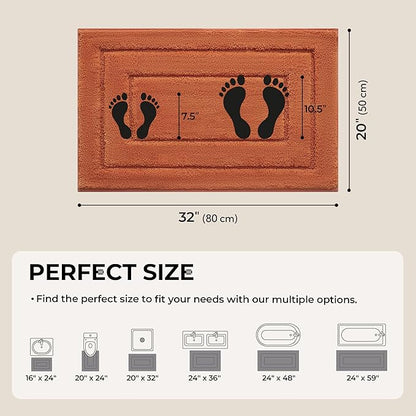 GRANNY SAYS Bathroom Rugs Non Slip, 20" x 32", Bath Rugs for Bathroom Washable, Bath Mats for Floor, Microfiber Bath Mat for Tub, Absorbent Bath Rugs for Shower Room, Terracotta