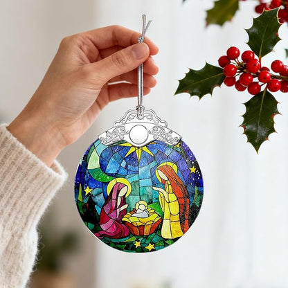 Christmas Ornament, Christmas Tree Decor, Christian Ornament, Nativity Scene, Religious Home Decor, Christian Gifts, Religious Gifts, Gift Exchange, Gift Idea - Pattern C