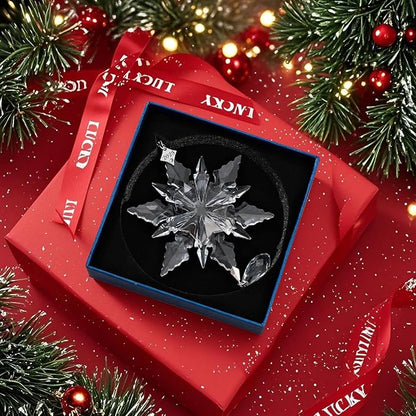 2025 Annual Christmas Ornaments Crystal Snowflake Star - Christmas Tree Ornaments Pendant Sun Catcher Home Hanging Decor (2025 White Crystal 3 Layers)