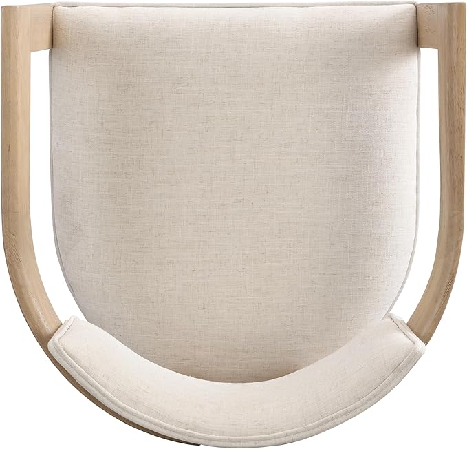 Christopher Knight Home Falcon Fabric Upholstered Dining Chairs Set of 2, Modern Wooden Dining Curved Backrest Kitchen Side Chair, Living Room for Extra Seat, Light Ash+Beige
