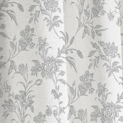 Vintage Farmhouse Shower Curtain for Bathroom Grey Shower Curtain Floral Cotton 72" W x 72" L