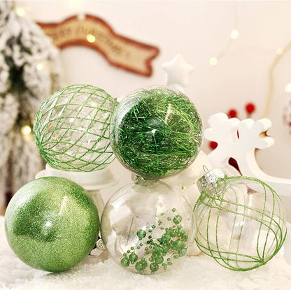 Christmas Ball Ornaments 20ct 80mm 3.15" Clear Shatterproof Xmas Ball Decorations for Christmas Tree Large Pet Decorative Christmas Baubles Bulk for Holiday Party Indoor and Outdoor