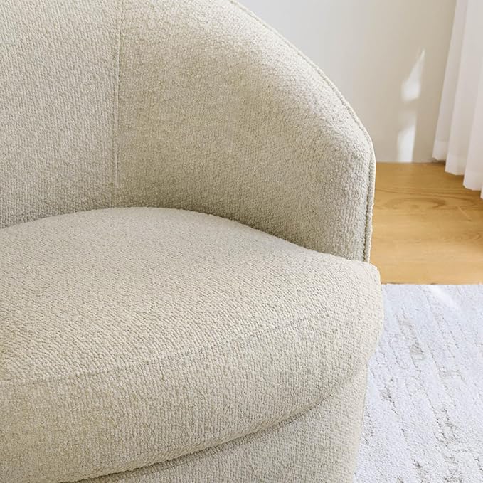 CHITA Swivel Barrel Chair, Modern Comfy FSC Certified Upholstered Accent Chair for Living Room, Fully Assembled, Oatmeal
