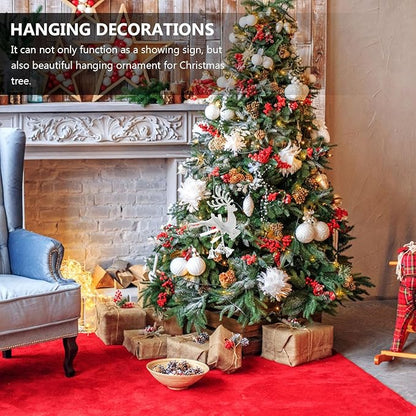 STOBOK Christmas Tree Bell Ornaments Xmas Bell Hollow Reindeer Hanging Decorations Wall Fireplace Window Hanging Christmas Party Supplies 6pcs (Silver)