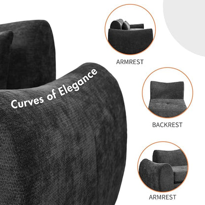 101.6" Modular Sectional Cloud Sofa,Floor Boneless Couch, 4-in-1 Folding Convertible Sofa Bed, Modular Cushion Couch,Suitable for Living Room,Bedroom and Recreation Room (Black)